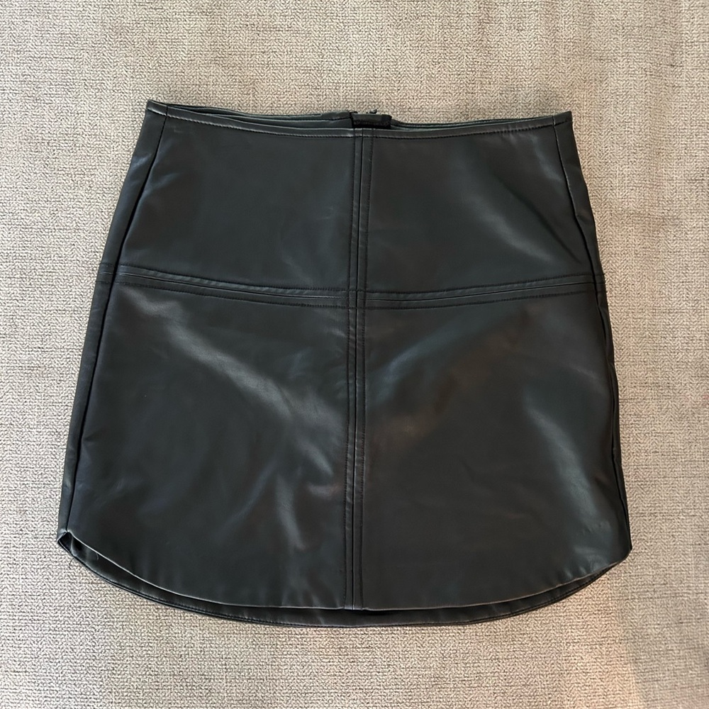 Gentle Fawn Black Leather Skirt